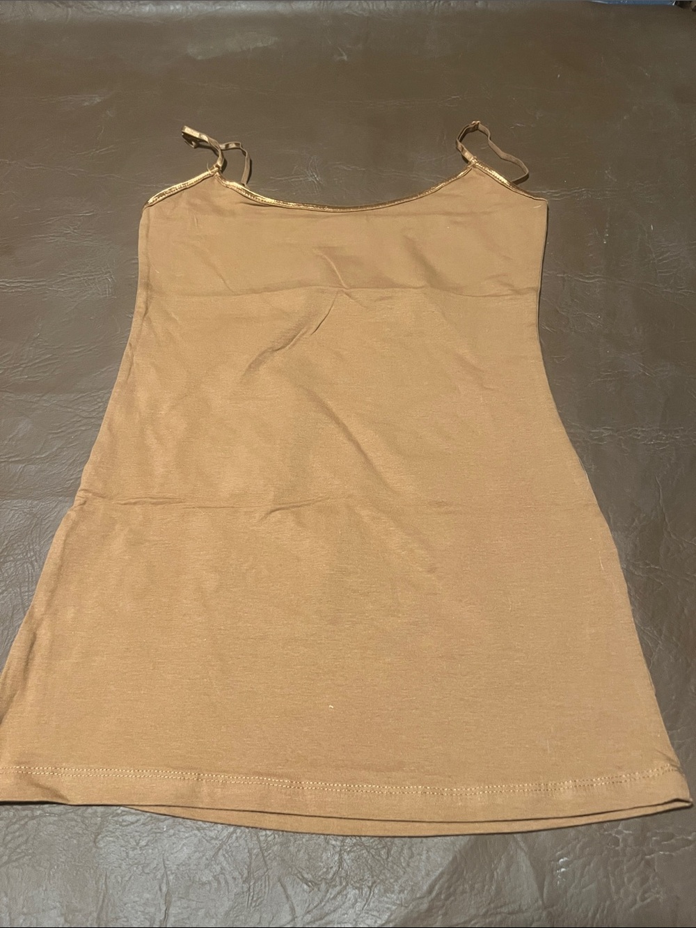 Bozzolo Camel Brown Spaghetti Strap Tank